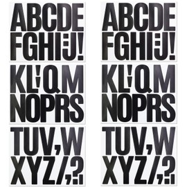 3 Inch Large Black Vinyl Letter Stickers, CMBBZZY Classic Alphabet Stickers for Scrapbooking, Waterproof & No Residue Leave(6 Sheets Black)
