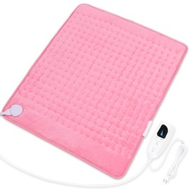 Heating Pad,Electric Heating Pads for Back,Hot Heated Pad for Abdomen,Shoulder,Knee,Multiple Temp and Auto Shut Off(Baby Pink,20''×24'')