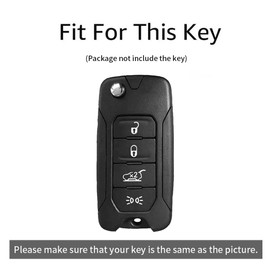ontto TPU Car key fob cover Fit for Jeep Renegade Compas 2016-2020 Flip Key case Shell keyring Folding Key Holder bag keychain protective Accessories 4 buttons Beige A