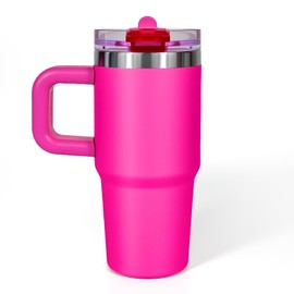 Children's Mini Thermos Flask, 100% Leak-Proof Straw, 14 oz/413 ml Small Cup 304 Stainless Steel Tumbler, Gift for Children, Travel Graduation Gift, Hot Pink