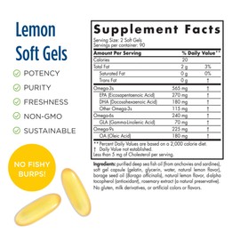 Nordic Naturals ProEFA 3-6-9, Lemon Flavor - 180 Soft Gels - 565 mg Omega-3 - EPA & DHA with Added GLA - Healthy Skin & Joints, Cognition, Positive Mood - Non-GMO - 90 Servings