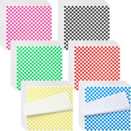 960 Pieces Deli Wax Paper Sheets 12 x 12 inches Checkered Sandwich Wrapping Paper Food Basket Liners for Food Serving, Party, Festival and Outdoors, 6 Colors