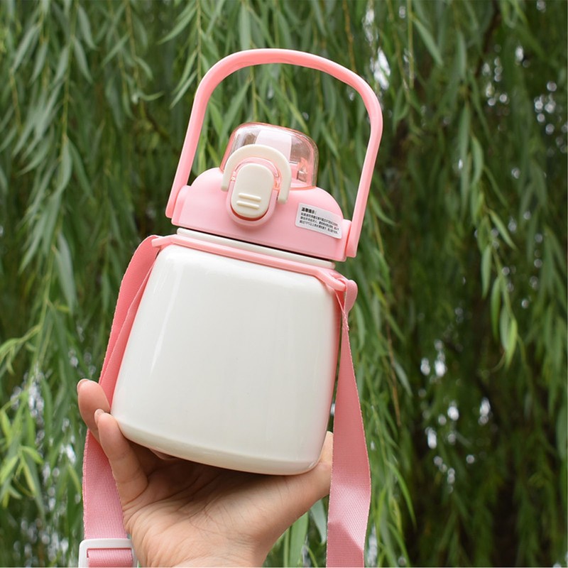 Insulated Water Bottle 650ML 304 Stainless Steel Straw Bottle for