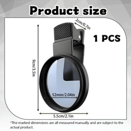 Filter, 52mm Polarizing Filter, Easy to Install Smartphones Portable Polarizer Camera Lens Improve Reflection Enhance Color Minimize Glare Suitable for Photography Enthusiasts