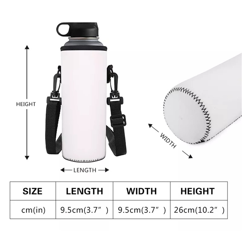 HUGS IDEA Insulated Neoprene Bottle Holder with Shoulder Strap, Fire