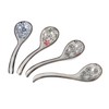 Oidnvay 4 Pieces Asian Retro Ceramic Rice Spoons Curved Handle