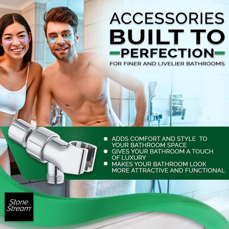 Original StoneStream Adjustable Wall Shower Adapter and Holder for Handheld