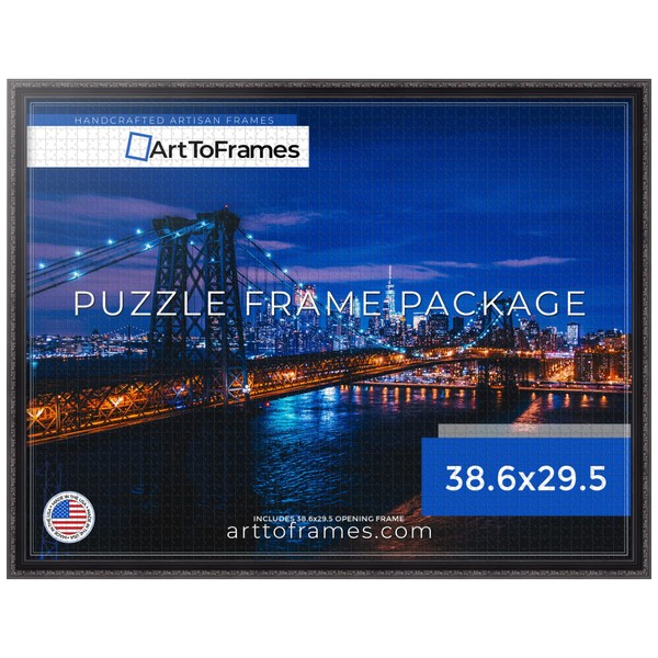ArtToFrames 38.6x29.5 INCH/98x75 CM Black Frame for 2000 Piece Puzzles.This