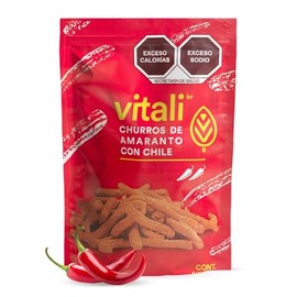 Churros de Amaranto Sabor Chile 50g x 18 Snack Saludables Vitalibr | Botanas Saludables Horneadas para todo momento