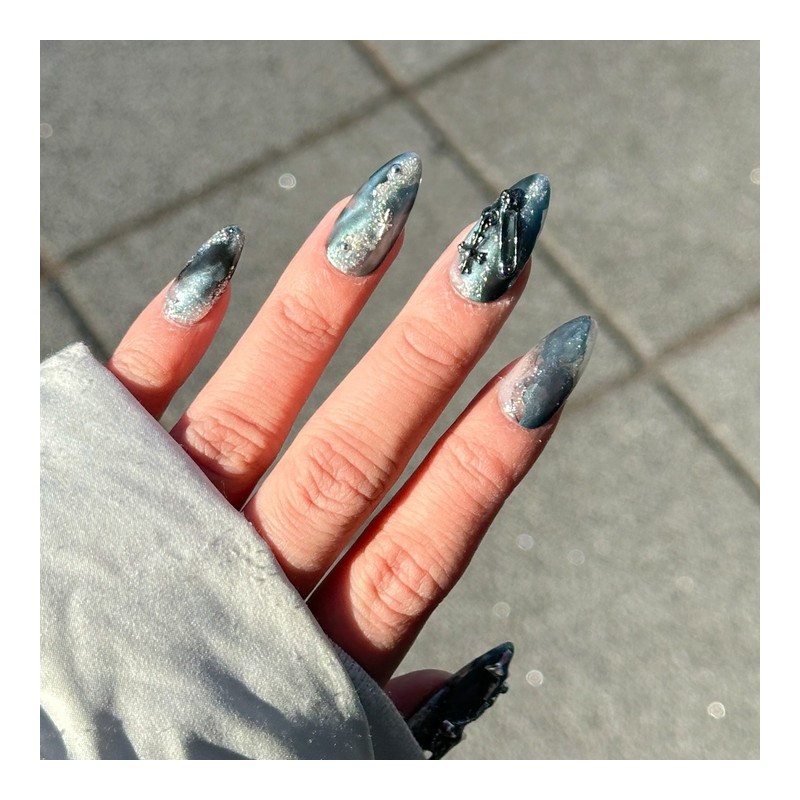 ⛓️ Hip y2k handmade nail tips⛓️ - Round / ⛓️