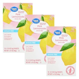 Drink Mix Bundle - 3 Boxes with 10 Packets Per Box - Low Calorie Flavorful Water Powder (3 Boxes, Pink Lemonade)