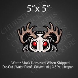 Unbranded Wendigo Horror Themed Peeker Antler Horn Skull Vinyl Waterproof Peeker Decal