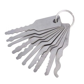 10pcs Jiggler Keys Lock Pick For Double Sided Lock Lock Pick Tool