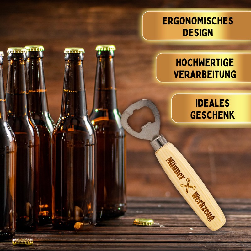 Bottle Opener Made of Swiss Pine Men Tool