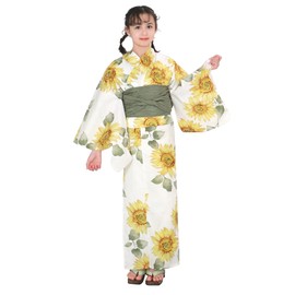 Kyoetsu Yukata Set, 2-Part Style, Girls, Generated, Changed Weaving, 2-Piece Set, Yukata, Waistband, Junior Girls, 12. Foaming Sunao, 130