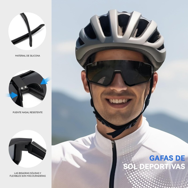 Gafas de Ciclismo Polarizadas HBKUUY con Protección UV400 (Pack de