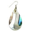 Swimmi Iridescent Paua Abalone Earrings, Natural 2 Tone Mother of