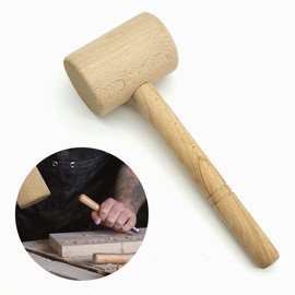 LIANCHEN Wooden Hammer Staple Wooden Hammer Tool Wooden Hammer Round Solid Hammer Head with Comfortable Burr Free for Mounting All Types of Wooden Furniture and Impact Tool for DIY Leather Goods