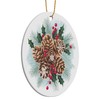 Pinecone Ornaments Round Ceramic 3 inches with Frosted Glossy Finish
