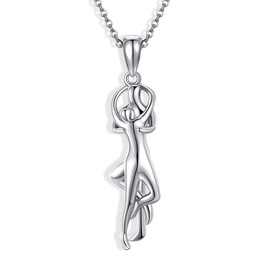 YAFEINI Couples Matching Necklace 925 Sterling Silver Couples Pendant Necklace Couples Hug Jewellery Gifts for Women