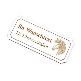 Engraved Andalusian Horse and Desired Text Door Sign 19 x 8 cm