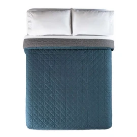 Vianney Edredón Kingsize Cobalto 2 Vistas Azul / Gris Vianney Color Azul Diseño De La Tela Liso