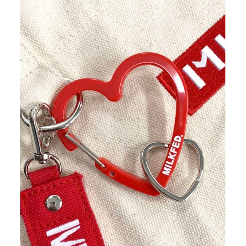 Milkfed 103211054027 Keychain NEO HEART CARABINER, red