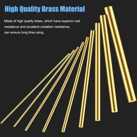 DYWISHKEY 1/2" 3/8" 5/16" 1/4" 3/16" 5/32" 1/8" 3/32" 1/16" Brass Rods Assortment Kit for DIY Craft Making, Handle Pin (30 Pieces)