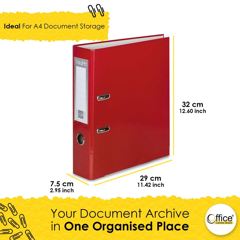 OFFICE CENTRE 1x Red A4 Large 75mm Lever Arch File