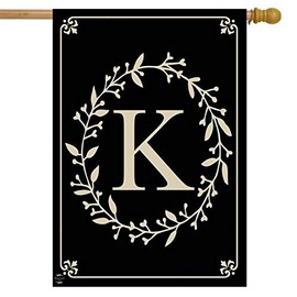 Briarwood Lane Classic Monogram Letter K Double-Sided Everyday Double Sided House Flag 40" x 28"