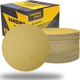 50 PCS 6 Inch No-Hole Sanding Discs Assorted- 80, 180, 220, 320 400 Grit Hook and Loop Sandpaper - 6" Da Sandpaper Finishing Discs for Woodworking or Automotive