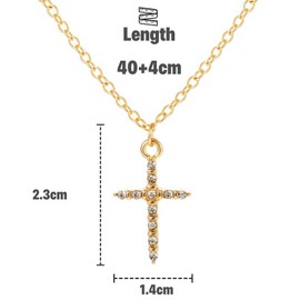 JCUGSBS Cross Chain Gold Chain Women's 14K Gold Plated Cross Chain Layered Cross Chain Necklace Women's Cross Choker Chain Cross Necklace for Women Gold Fashion Jewellery Women's Gifts for Women