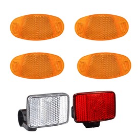 mkemka Bicycle Reflectors Front and Rear Bicycle Reflectors Set Front Rear Spoke Reflectors Bicycle Cat Eyes Reflectors for Road Bikes MTB Bicycle Children
