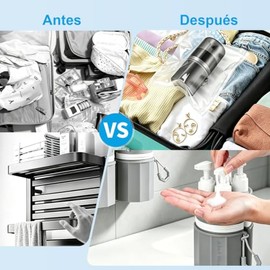 HEYMKGO Botellas de Viaje 4 en 1, Envases para Viaje Recargables de 55 ml, Dispensador de Viaje para Shampoo, Gel de Baño y Loción, Travel Size