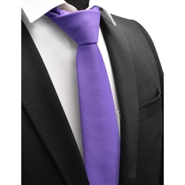 Gusleson Mens Light Purple Tie for Wedding Solid Color TR Cotton Material Tie for Business (UK1032-09)