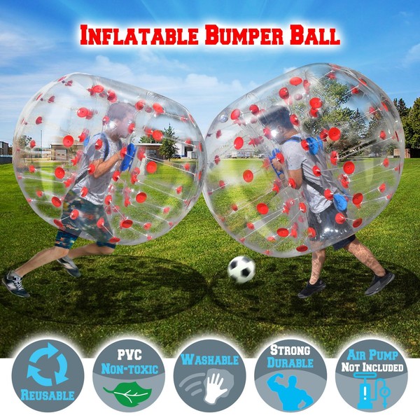 BenefitUSA Human Inflatable Bumper Bubble Soccer Dia 5 ft(1.5m) Body Zorb Ball for Teens and Adults (Red)
