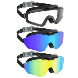 NSSIW Goggles Swimming Adult Swim-Goggles: No Leak with UV400 Protection Anti Fog Wide View for Men and Women 3 Pack