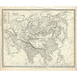 Historic Map : Asia, S.D.U.K., 1840, Vintage Wall Décor : 24in x 20in