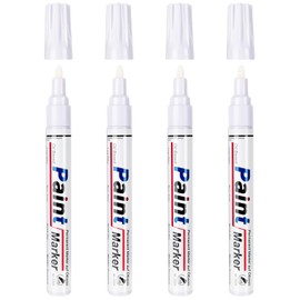 DAPAWIN White Paint Pen Permanent Marker Waterproof 4 Pack Outdoor Pens markers for Metal,Rocks,Wood,Plastic,Tire,Glass,Fabric,Medium Tip,Oil Based Paint Markers White Markers Permanent