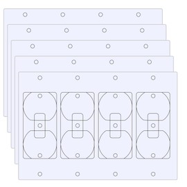 Outlet Insulators Draft Sealers, Electric Insulation Switch Socket Cover Pads EVA Foam Replacement Energy Saving Universal Gasket Plates for Wall, Light (White, Quadruple（5 Pack)