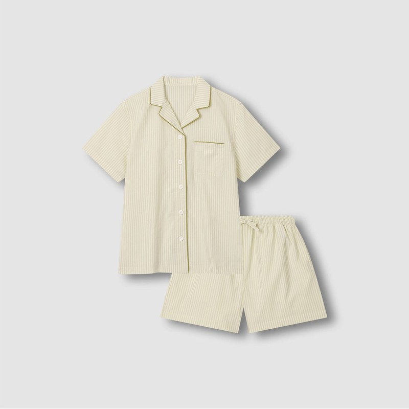 JAJU [JAJU] ★Online Exclusive★ Men/Women 60s Cotton Line 5-Part/3-Part Pajama