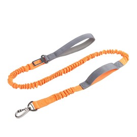 LAVAMOND Dog Leash Elastic, No-Pull Seatbelt Bungee Heavy Duty, Shock Absorbing for Small Medium Large Dog(Orange)