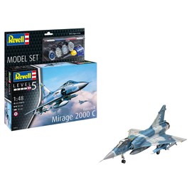 Revell Dassault Mirage 2000C Model Kit | Fighter Plane with Unique Flight Control System | Scale with Detailed Landing Gear | Accessories Including Glue and Brush
