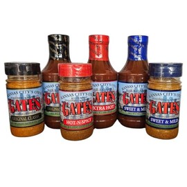 Gates Barbecue Sauce and Seasoning Gift Pack Bundle (3 bottles of Sauce, 3 bottles of Seasoning)