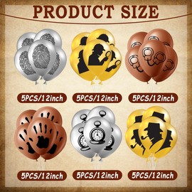 Pack of 30 Detective Balloons, Dedective Helium Balloons, Detective Birthday Decoration, Balloons, Detective Children's Birthday Decoration, for Birthday Party Decorations