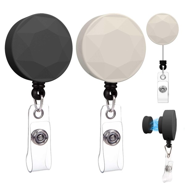 2 Pack Magnetic Badge Holder Reel with Strong Magnet Back