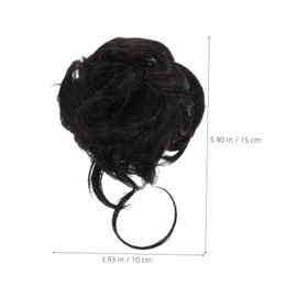 FRCOLOR Messy Bun Hairpiece for Women Curly Wavy Chignon Extension Elastic Band Natural Looking Volume for Daily Wear and Special Occasions Updo Hairpiece Color