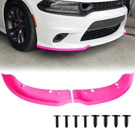 Front Bumper Lip Splitter Protector, Dodge Front Splitter Dedicated to 2015-2023 Dodge Charger SRT 392/Scat Pack/RT Scat Pack 2019-2023 Charger GT/RT (Pink)