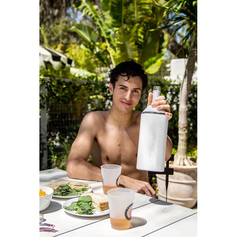 Vinglacé Wine Bottle Chiller- Portable Champagne Insulator- Stainless Steel Wine