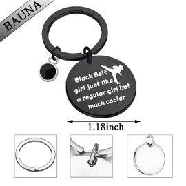 BAUNA Taekwondo Gift Martial Art Key rings Black Belt Girl Just Like a Regular Girl But Much Cooler for Taekwondo Lover (Black belt cool kyblCA)